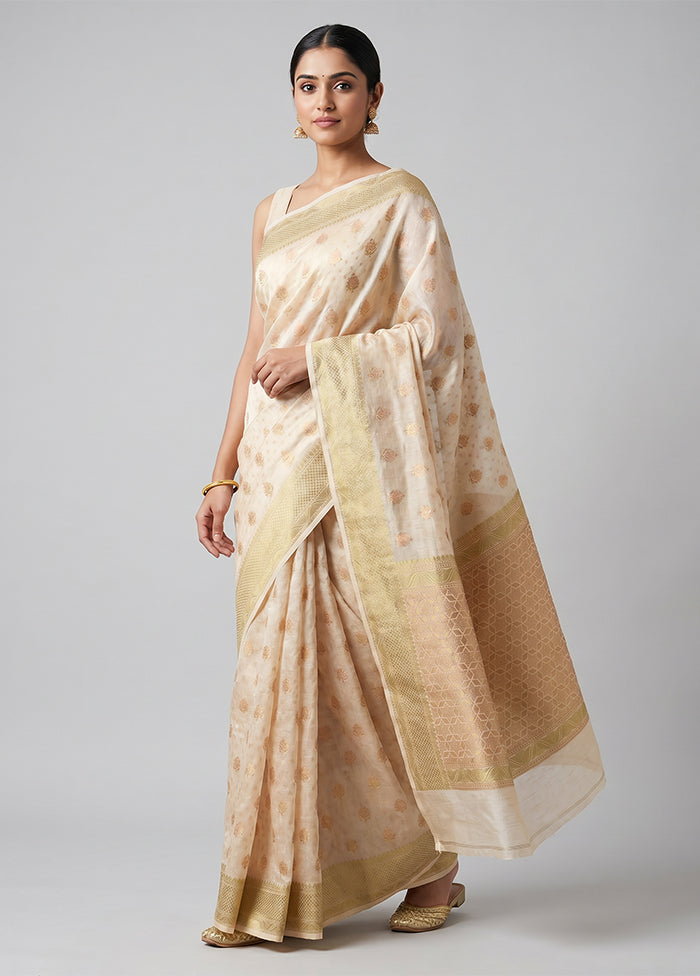 Pink Kora Silk Saree With Blouse Piece