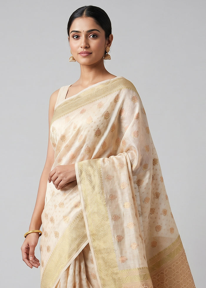 Pink Kora Silk Saree With Blouse Piece