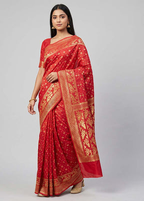 Pink Jamdani Cotton Saree Without Blouse Piece