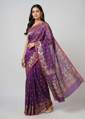 Blue Jamdani Cotton Saree Without Blouse Piece