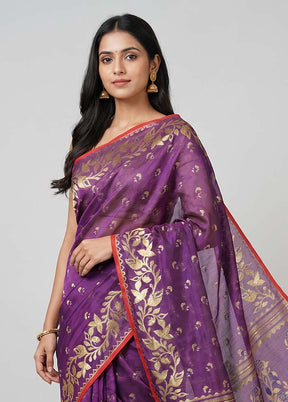 Blue Jamdani Cotton Saree Without Blouse Piece