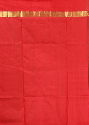 Cream Handloom Kanjivaram Pure Silk Saree With Blouse Piece