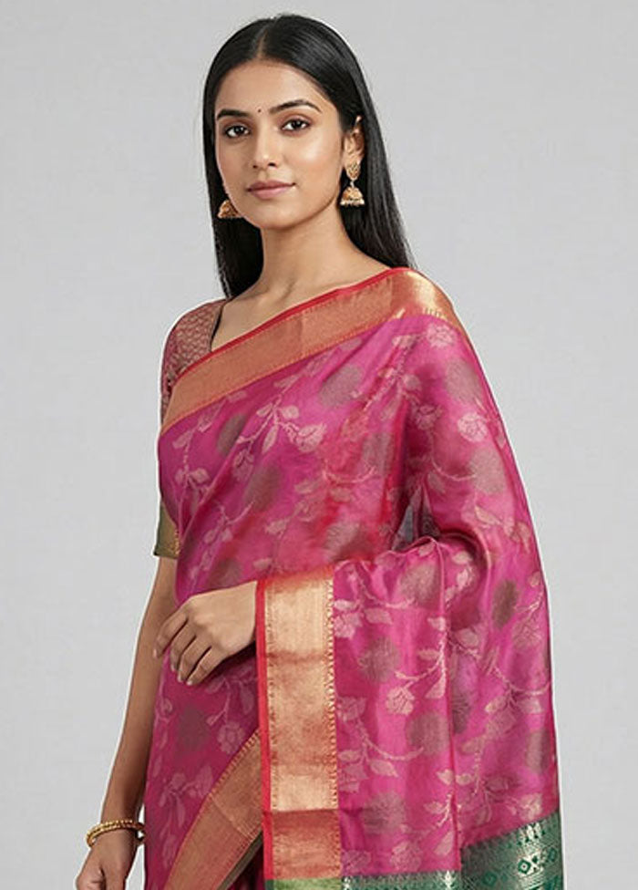 Purple Dupion Silk Saree With Blouse Piece