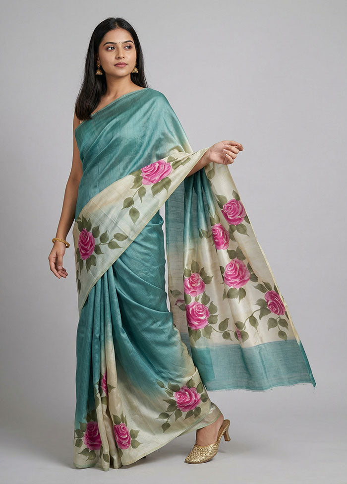 Multicolor Printed Silk Saree Without Blouse Piece