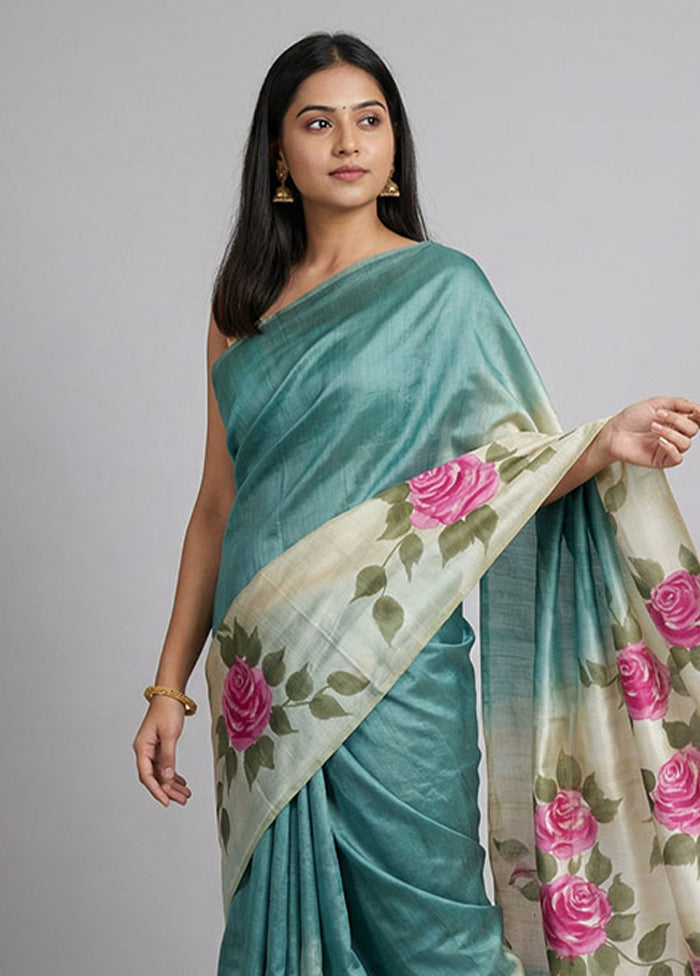 Multicolor Printed Silk Saree Without Blouse Piece