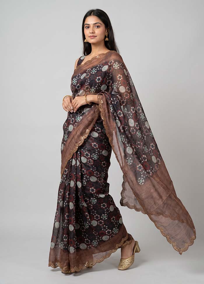 Blue Cotton Saree With Blouse Piece