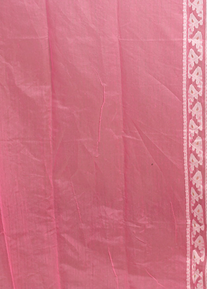 Pink Jamdani Cotton Saree Without Blouse Piece