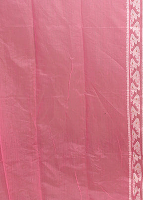Pink Jamdani Cotton Saree Without Blouse Piece