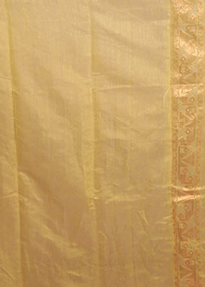 Yellow Jamdani Cotton Saree Without Blouse Piece