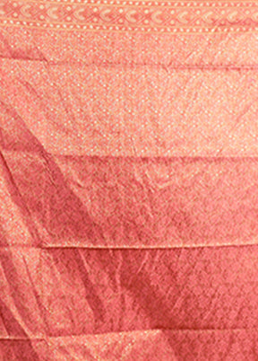 Pink Handloom Jamewar Pure Silk Saree With Blouse Piece