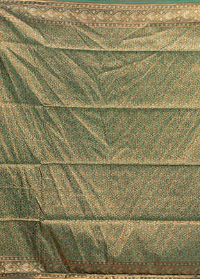 Cream Handloom Jamewar Pure Silk Saree With Blouse Piece