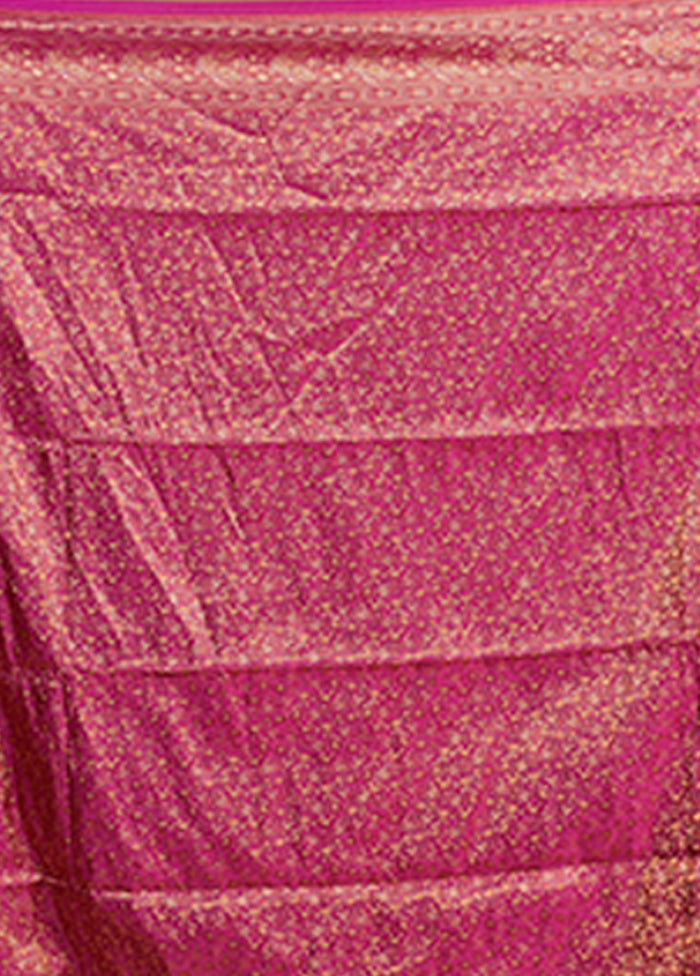 Cream Handloom Jamewar Pure Silk Saree With Blouse Piece