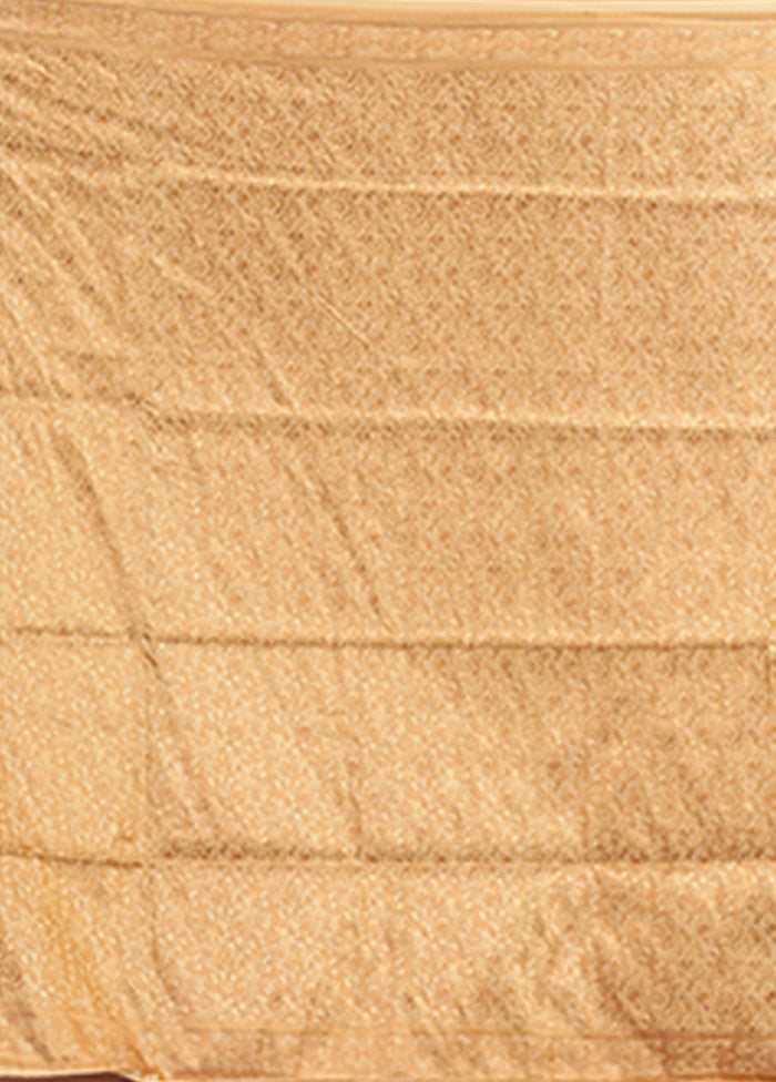 Yellow Handloom Jamewar Pure Silk Saree With Blouse Piece