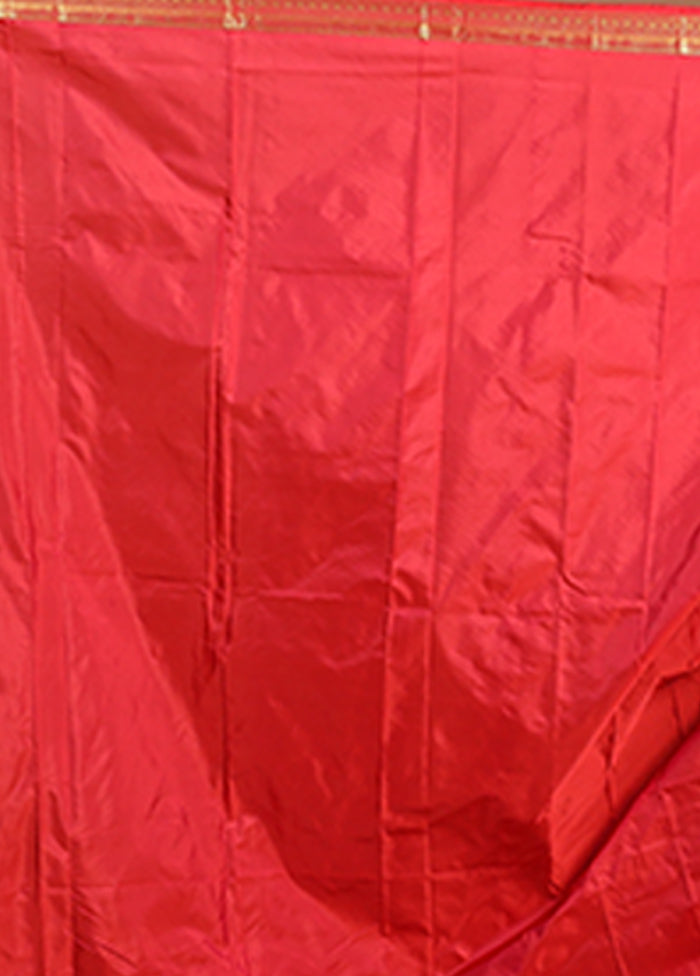 Red Kanjivaram Silk Saree With Blouse Piece