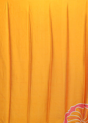 Yellow Georgette Saree With Blouse Piece