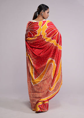 Red Georgette Saree With Blouse Piece