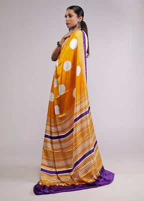 Yellow Georgette Saree With Blouse Piece