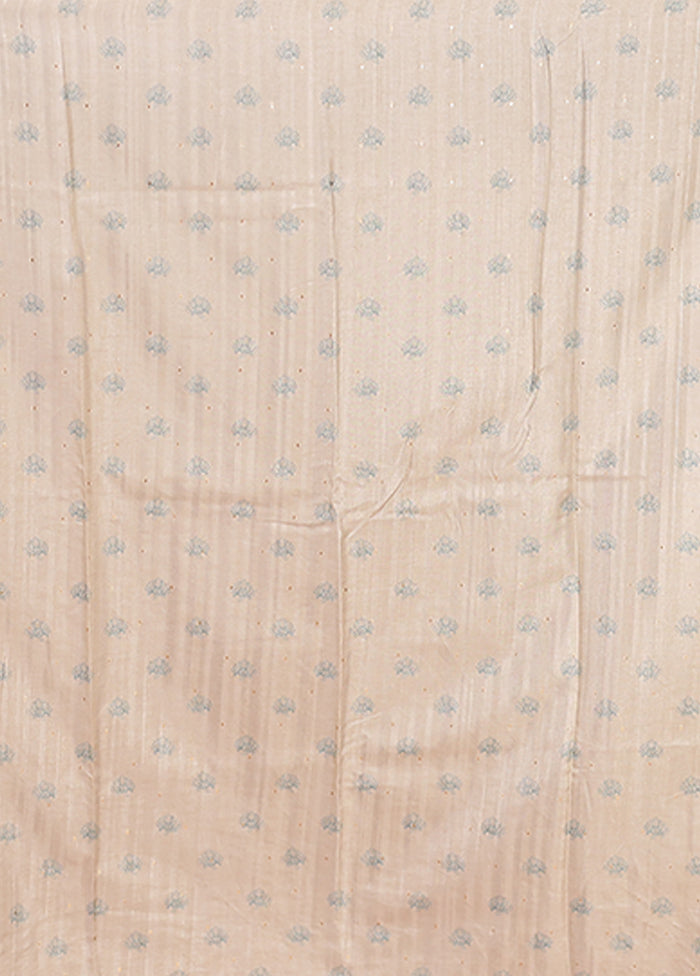 Cream Tussar Silk Saree With Blouse Piece