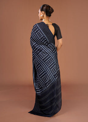 Blue Tussar Silk Saree With Blouse Piece
