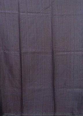 Blue Tussar Silk Saree With Blouse Piece