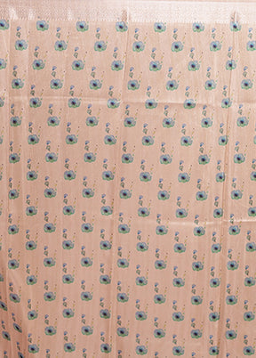 Cream Tussar Silk Saree With Blouse Piece