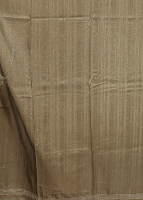 Cream Tussar Silk Saree With Blouse Piece
