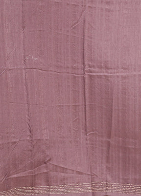 Purple Tussar Silk Saree With Blouse Piece