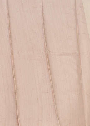 Cream Tussar Silk Saree With Blouse Piece