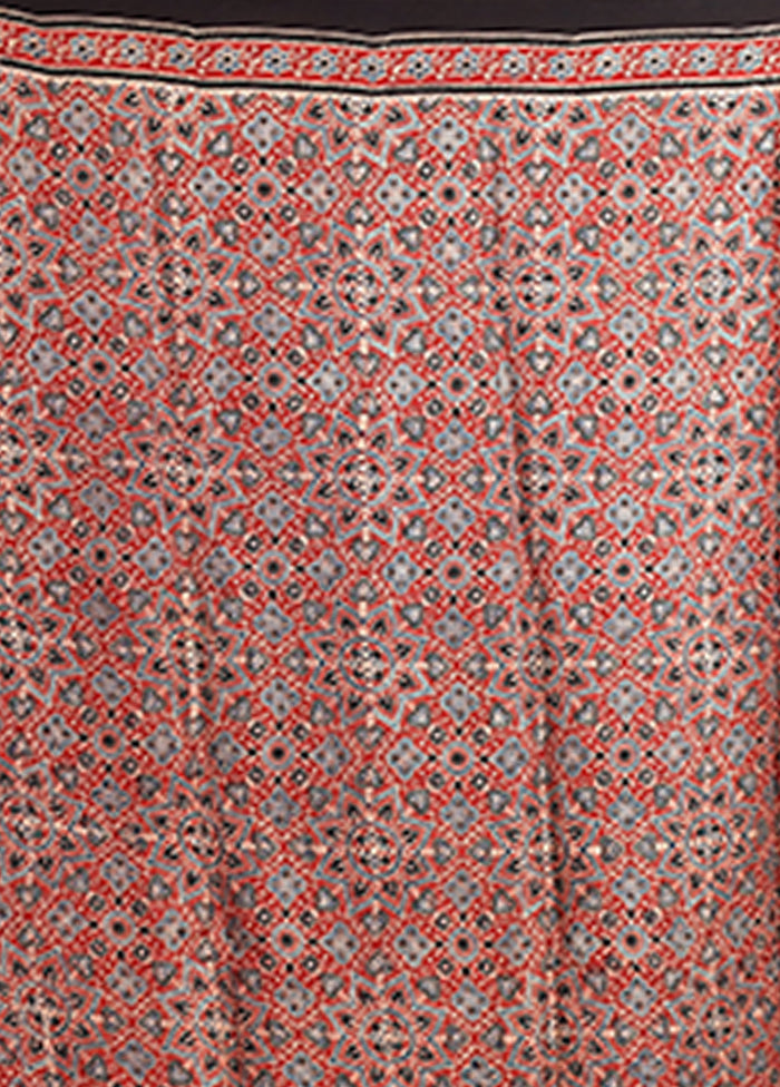 Maroon Printed Pure Silk Saree Without Blouse Piece