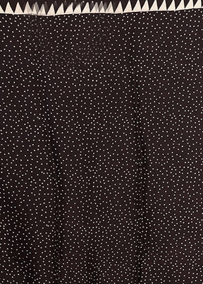 Black Printed Pure Silk Saree Without Blouse Piece