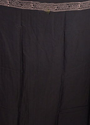 Black Printed Pure Silk Saree Without Blouse Piece