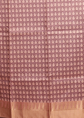 Pink Tussar Silk Saree With Blouse Piece