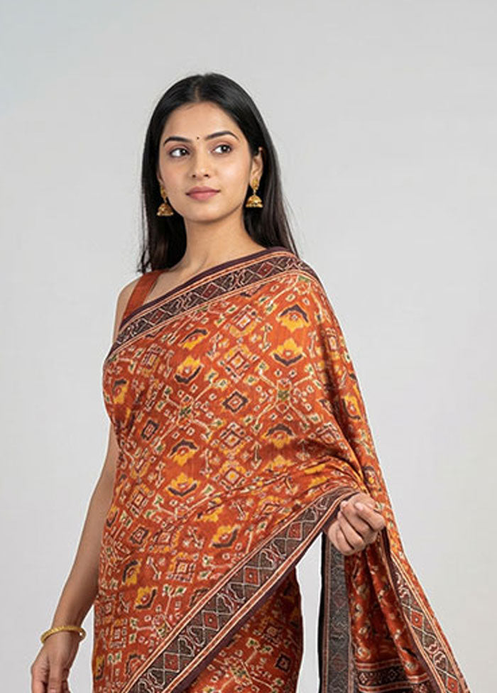 Maroon Tussar Silk Saree With Blouse Piece
