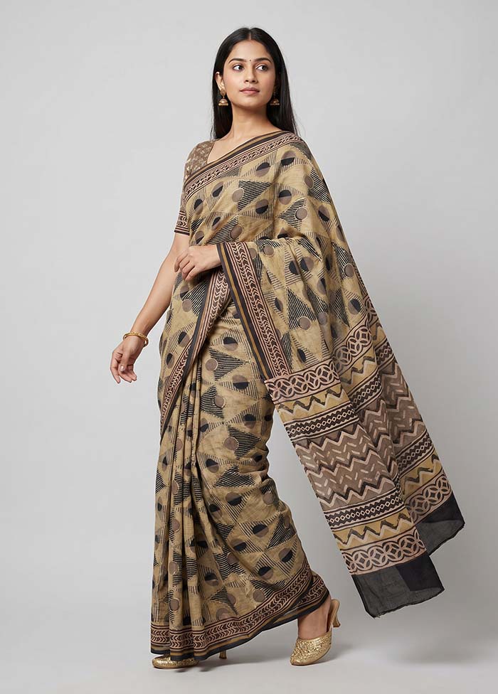 Green Tussar Silk Saree With Blouse Piece