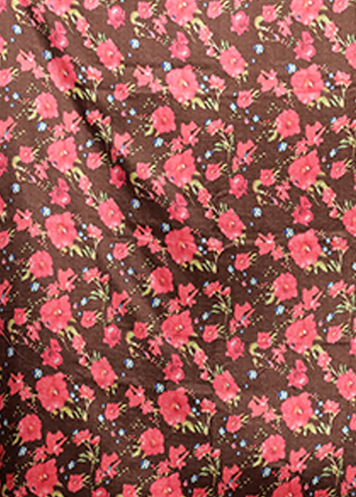 Brown Tussar Silk Saree With Blouse Piece