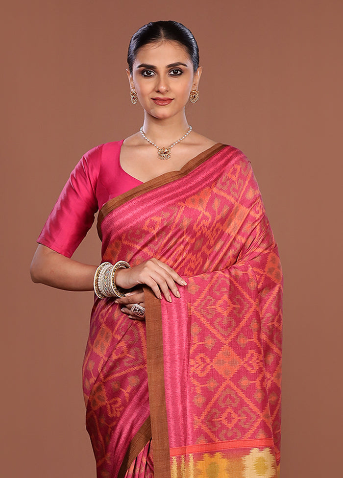 Purple Tussar Silk Saree With Blouse Piece