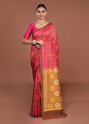 Purple Tussar Silk Saree With Blouse Piece