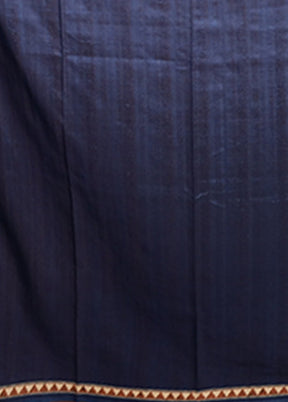 Blue Tussar Silk Saree With Blouse Piece