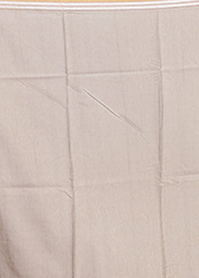 Cream Tussar Silk Saree With Blouse Piece