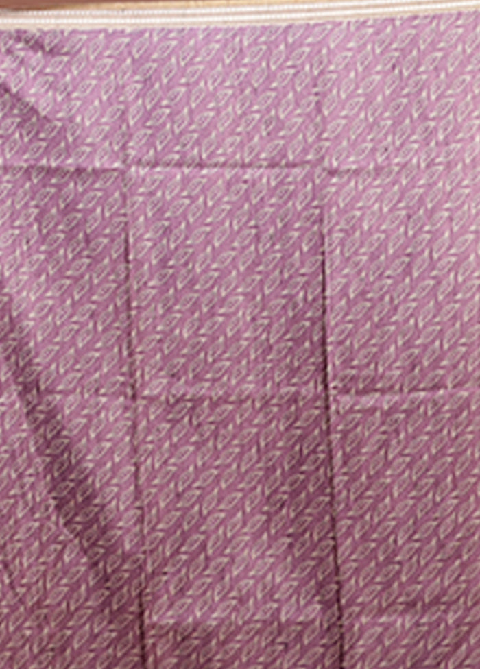 Purple Tussar Silk Saree With Blouse Piece