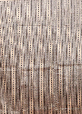 Cream Tussar Silk Saree With Blouse Piece