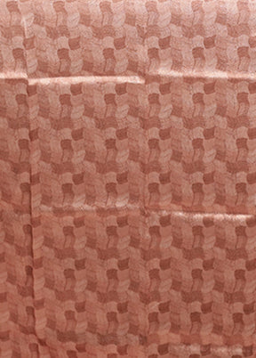 Peach Tussar Silk Saree With Blouse Piece