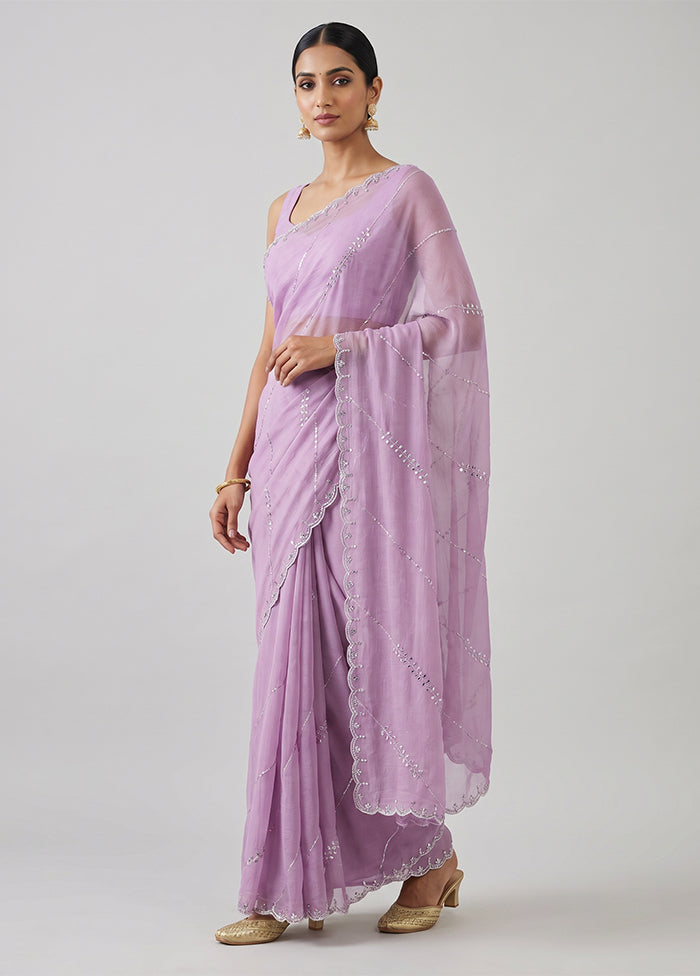 Purple Tissue Silk Saree With Blouse Piece