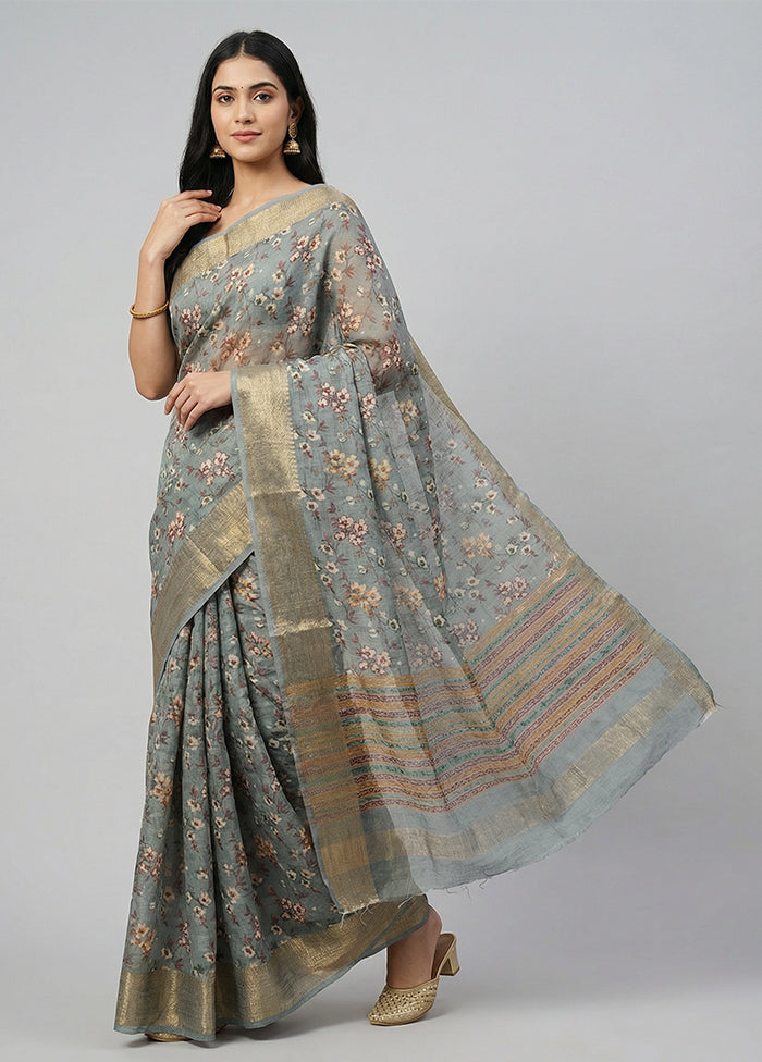 Multicolor Dupion Silk Saree With Blouse Piece