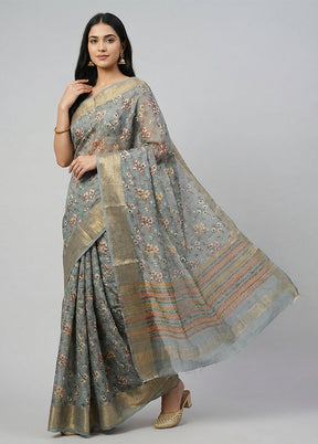 Multicolor Dupion Silk Saree With Blouse Piece