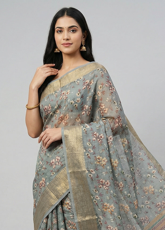 Multicolor Dupion Silk Saree With Blouse Piece