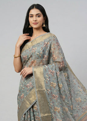 Multicolor Dupion Silk Saree With Blouse Piece