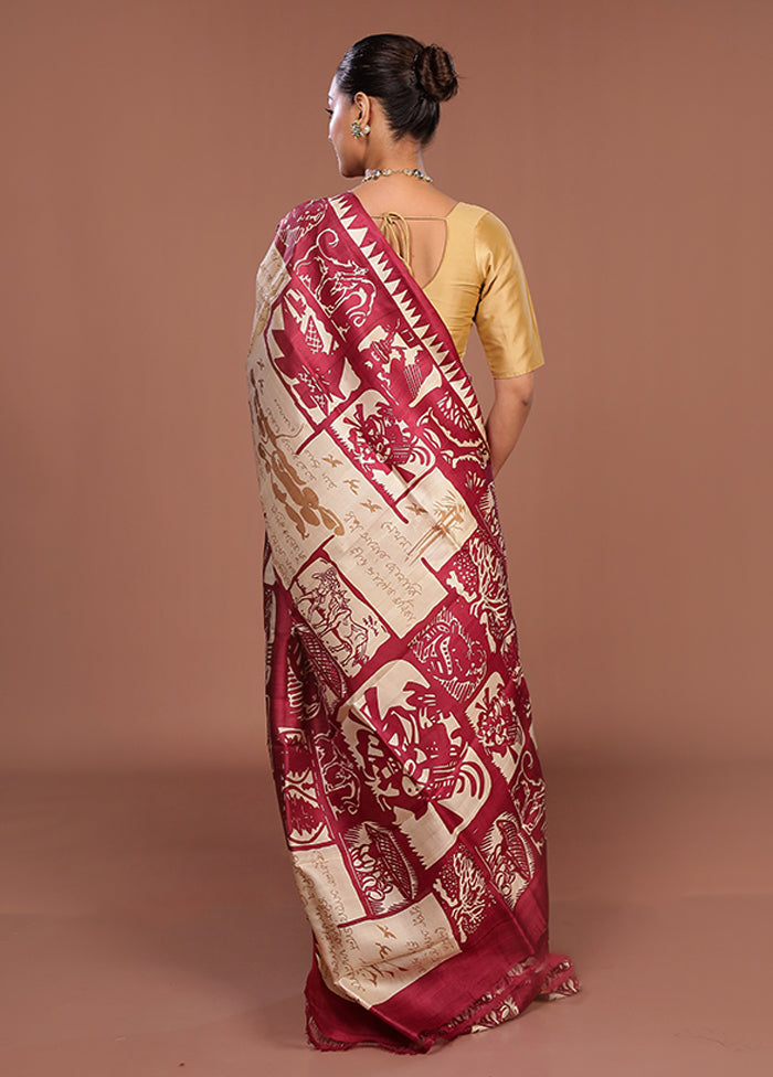 Yellow Printed Pure Silk Saree Without Blouse Piece