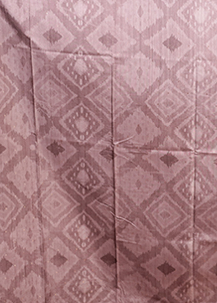 Pink Tussar Silk Saree With Blouse Piece