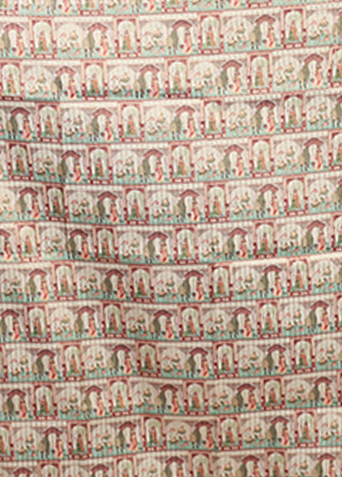 Green Tussar Silk Saree With Blouse Piece